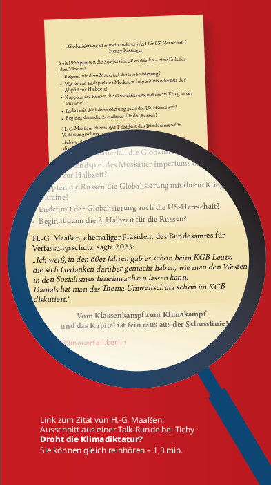 Flyer zum neuen Buch "1989 Mauerfall Berlin - Von Anfang und Ende der Globalisierung"