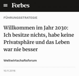 Willkommen im JAhr 2030: Ich besitze niichts, habe keine Privatsphäre und das Leben war nie besser